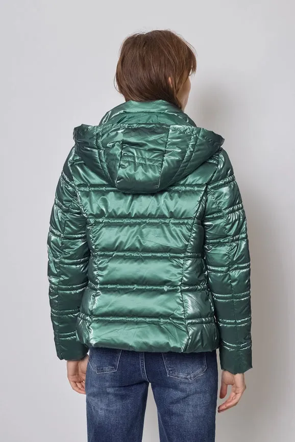 Light and Shiny Down Jacket with hood UNRIPE