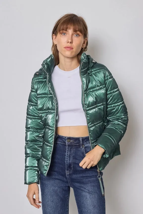 Light and Shiny Down Jacket with hood UNRIPE