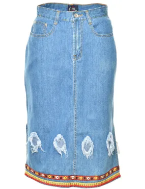 Light Wash Denim Skirt - M