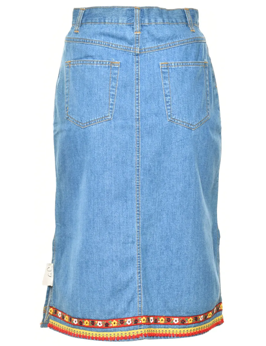 Light Wash Denim Skirt - M