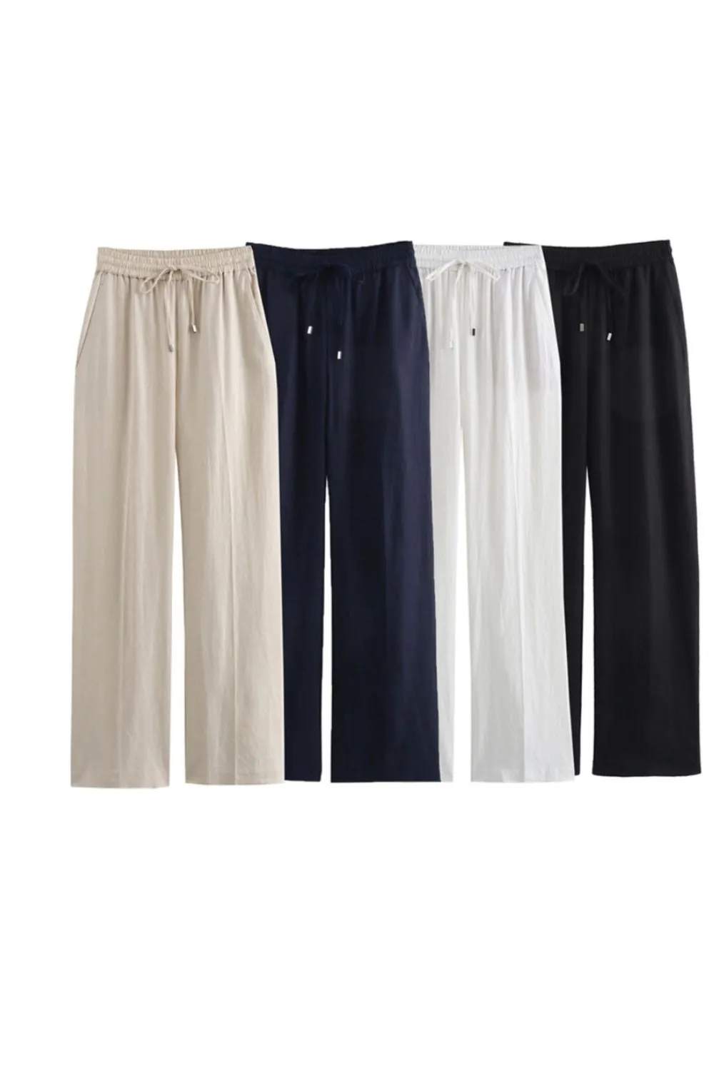 ‘Lily ‘ Simple Casual Linen Straight Leg Pants（4 Colors）