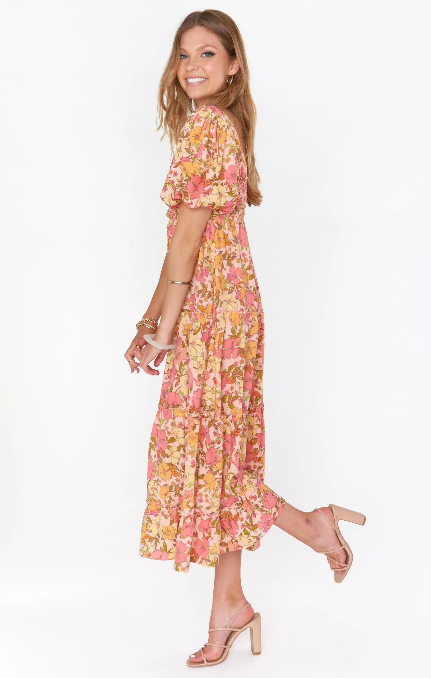 Linds Midi Dress ~ Pretty Poppy