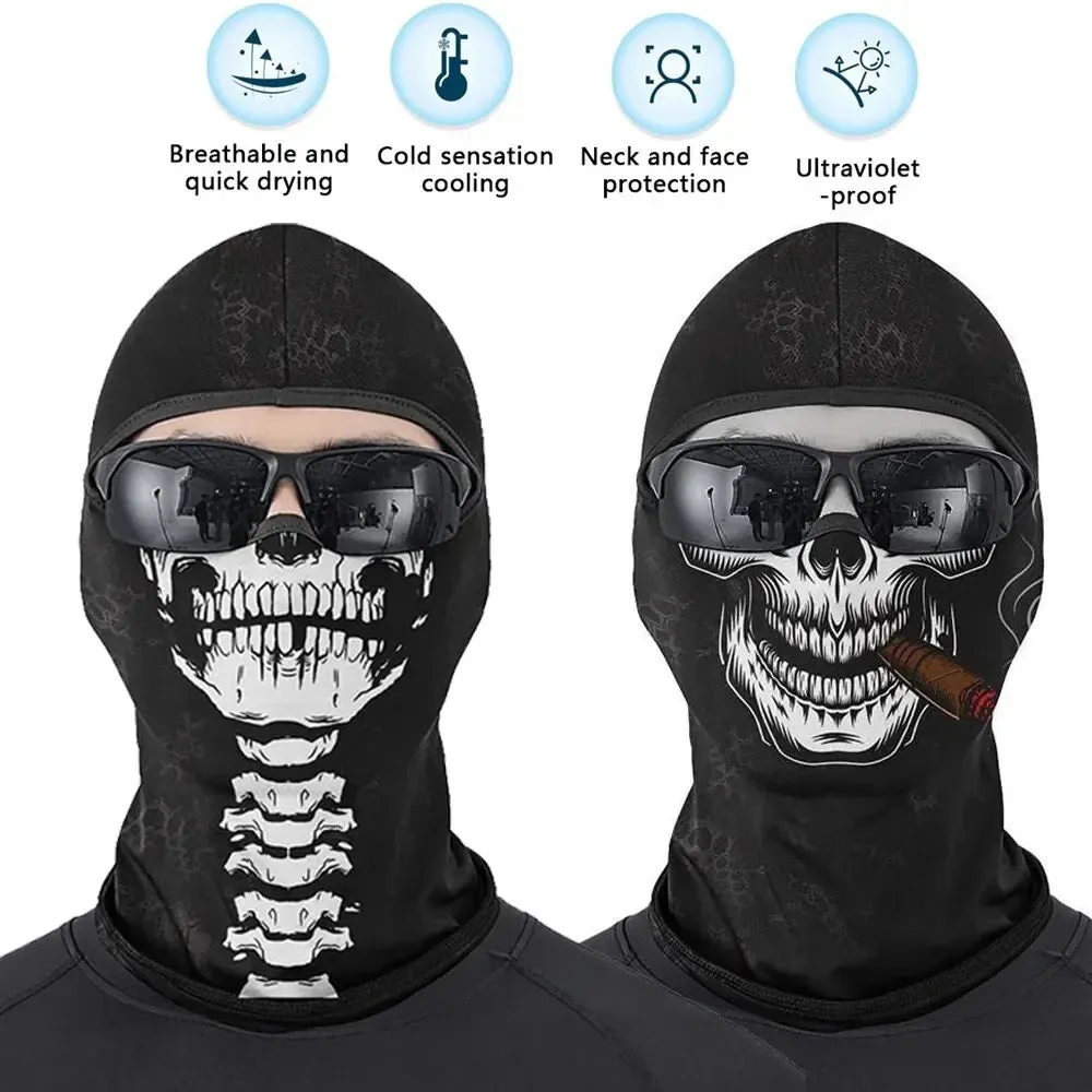 Lizard Vigilante Motorcycles Balaclava Mask - Ghost Face War Game Skeleton Riding Outdoor Headwear