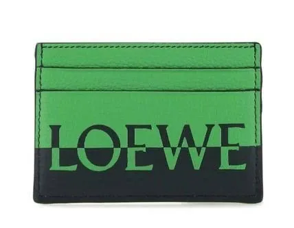 Loewe Calfskin Bi-colour Plain Leather Cardholder