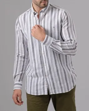 LONG SLEEVE STRIPED SHIRT - GREY