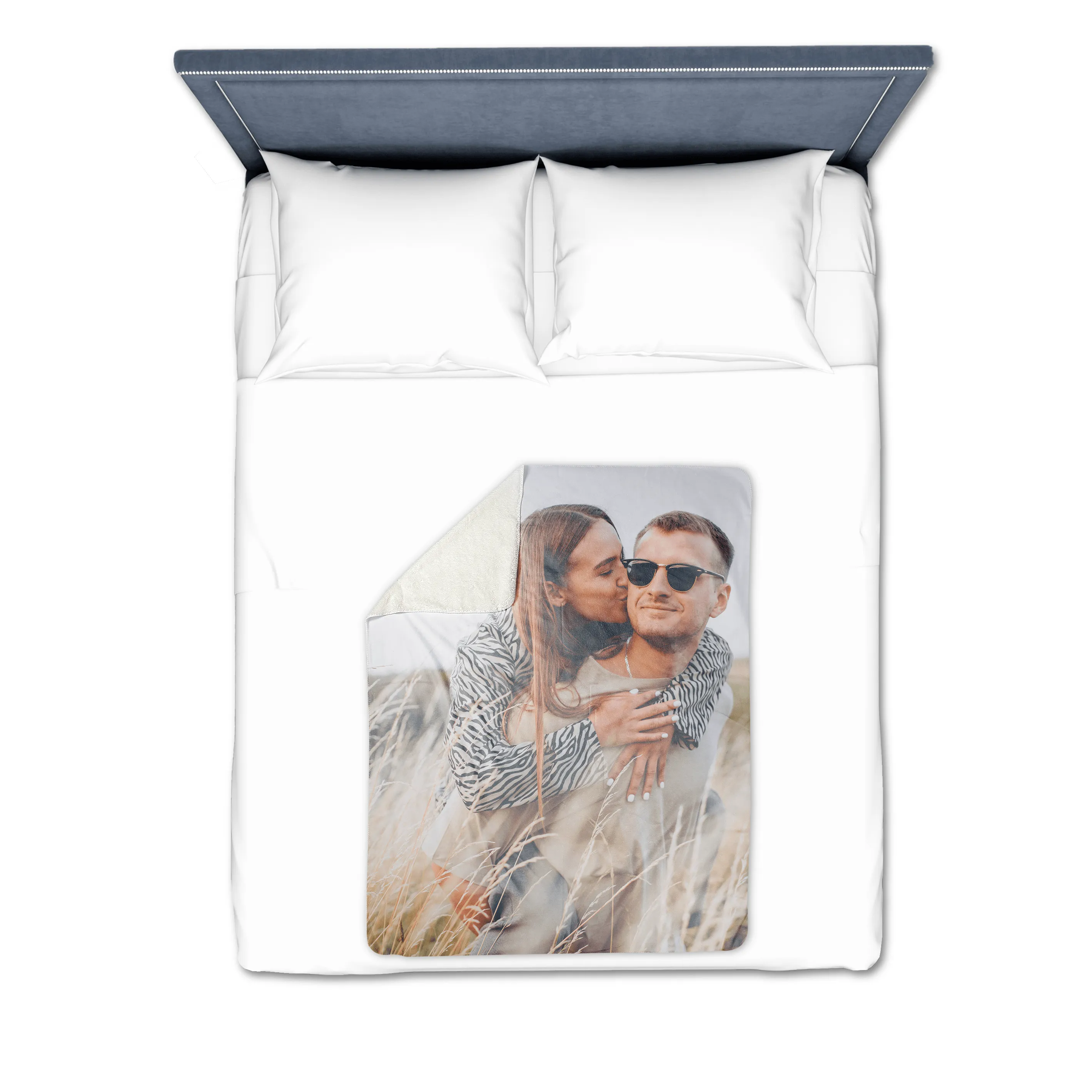 Love Grid Photos with Text Premium Fleece Photo Blanket