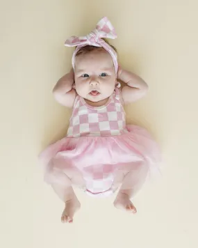 LPK Tutu Romper - Checkered Pink