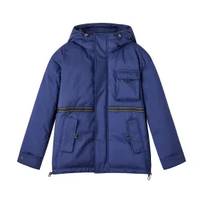 Men Mmo-Cactuss-Hooded Quilted Jacket - Blue