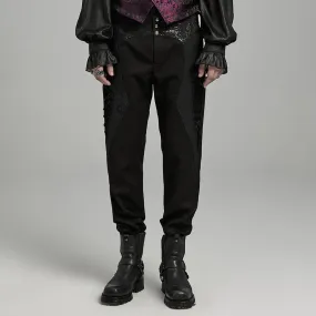 Men's Gothic High-waisted Jacquard Splicing Pants