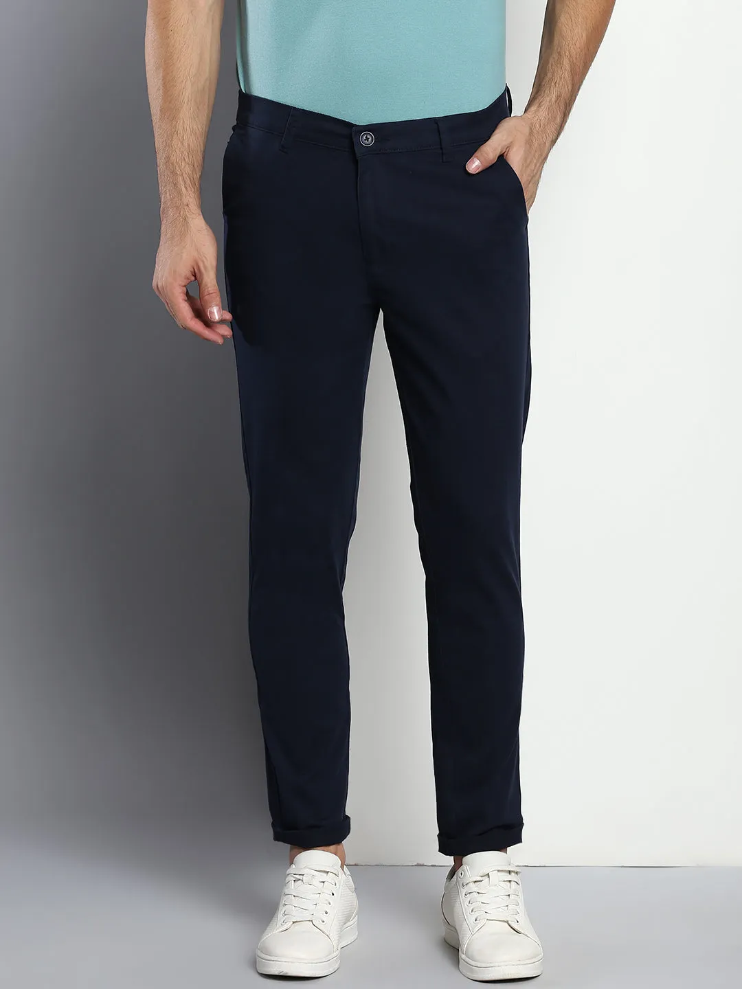 Men's Tapered Fit Cotton Chinos (Navy)