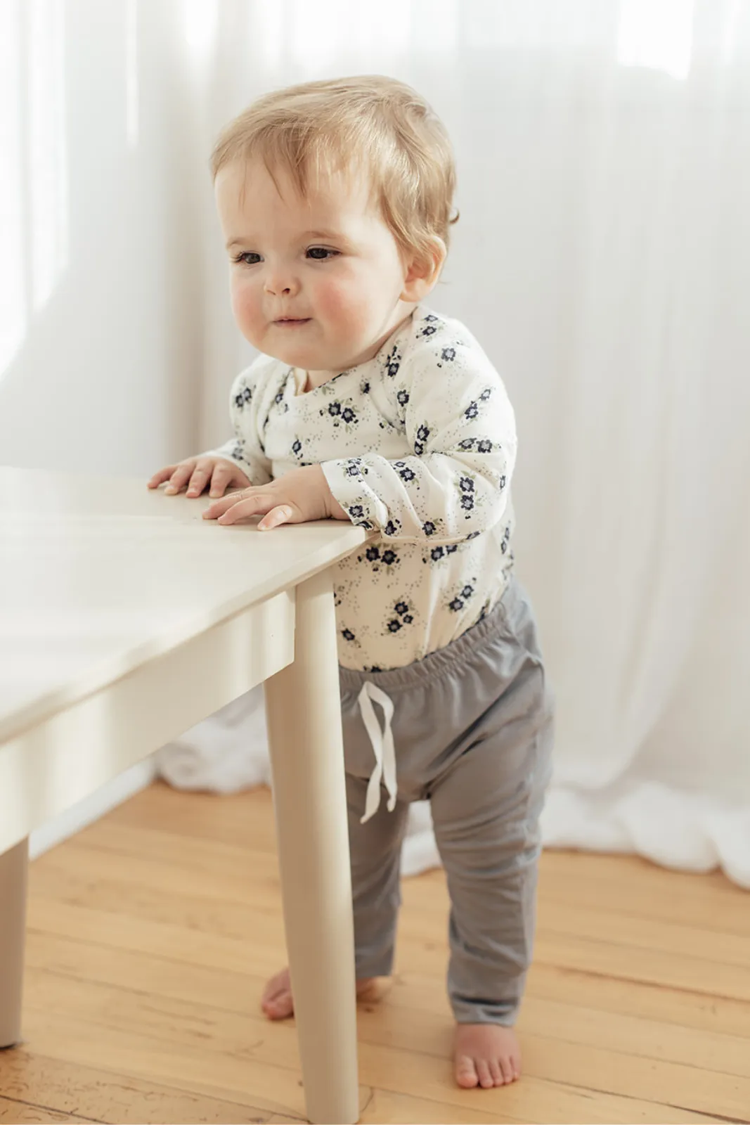 Merino Wool Baby Onesie - Winter Floral