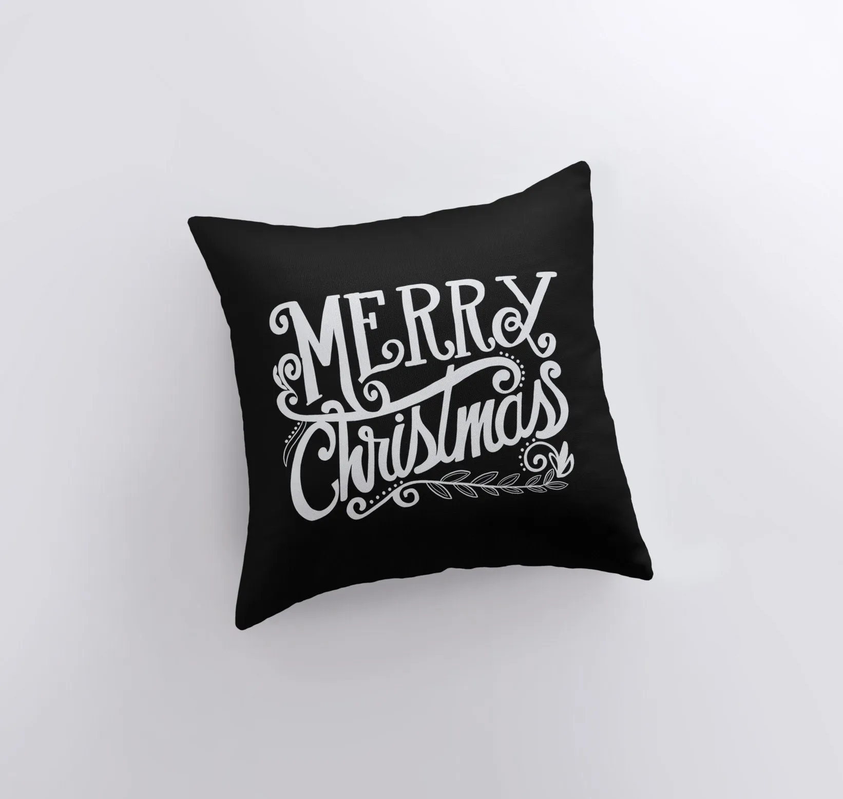 Merry Christmas | Black and White | Throw Pillow | Christmas Pillow |