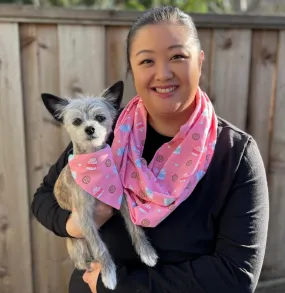 Milk and Cookies Matching Dog Bandana and Human Infinity Scarf