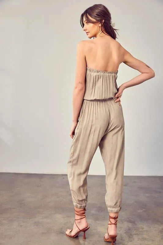 Miranda Raw Edge Tube Jumpsuit