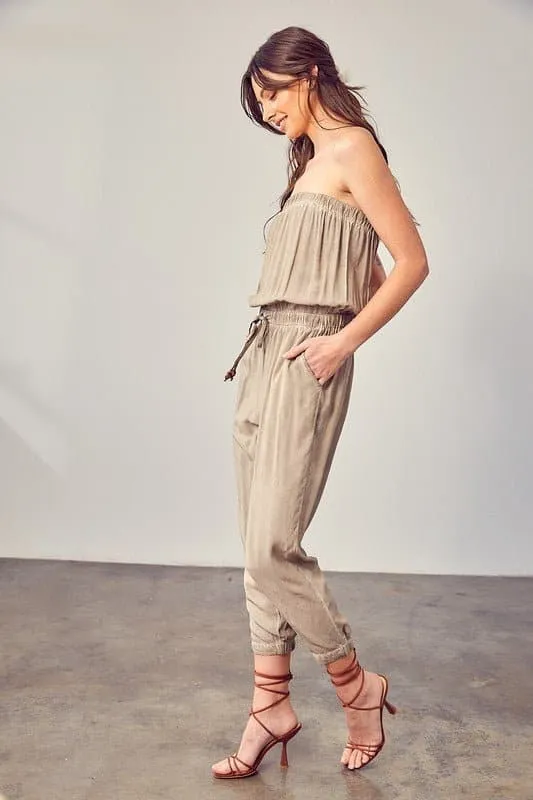 Miranda Raw Edge Tube Jumpsuit