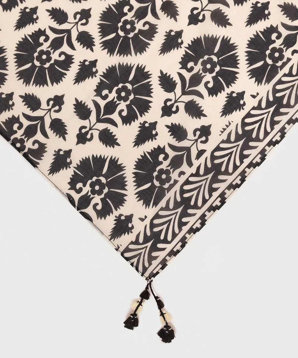 Monochrome '24-Printed Voile Dupatta - 00U1Ddy24V42