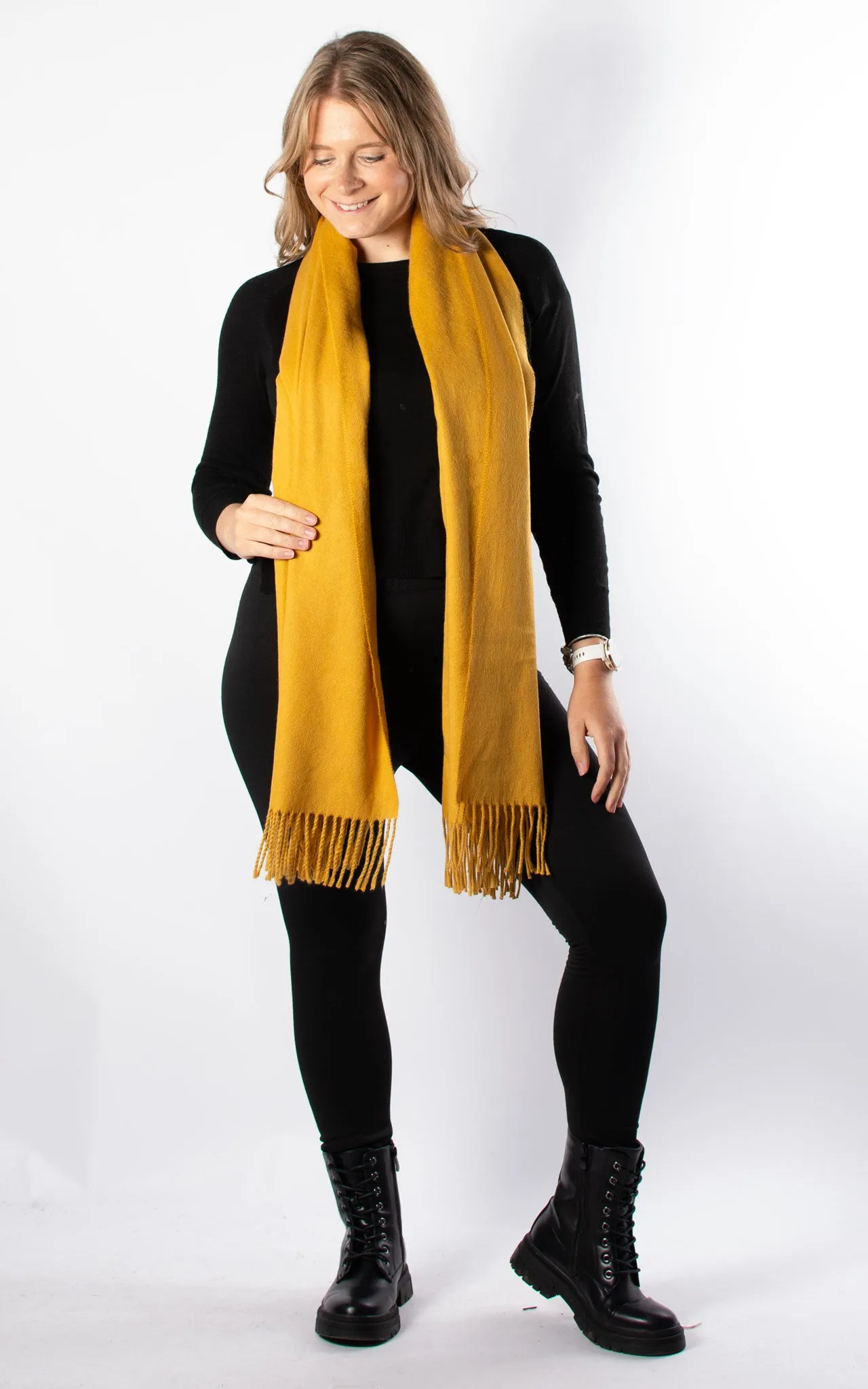 Mustard Blanket Scarf / Winter Pashmina