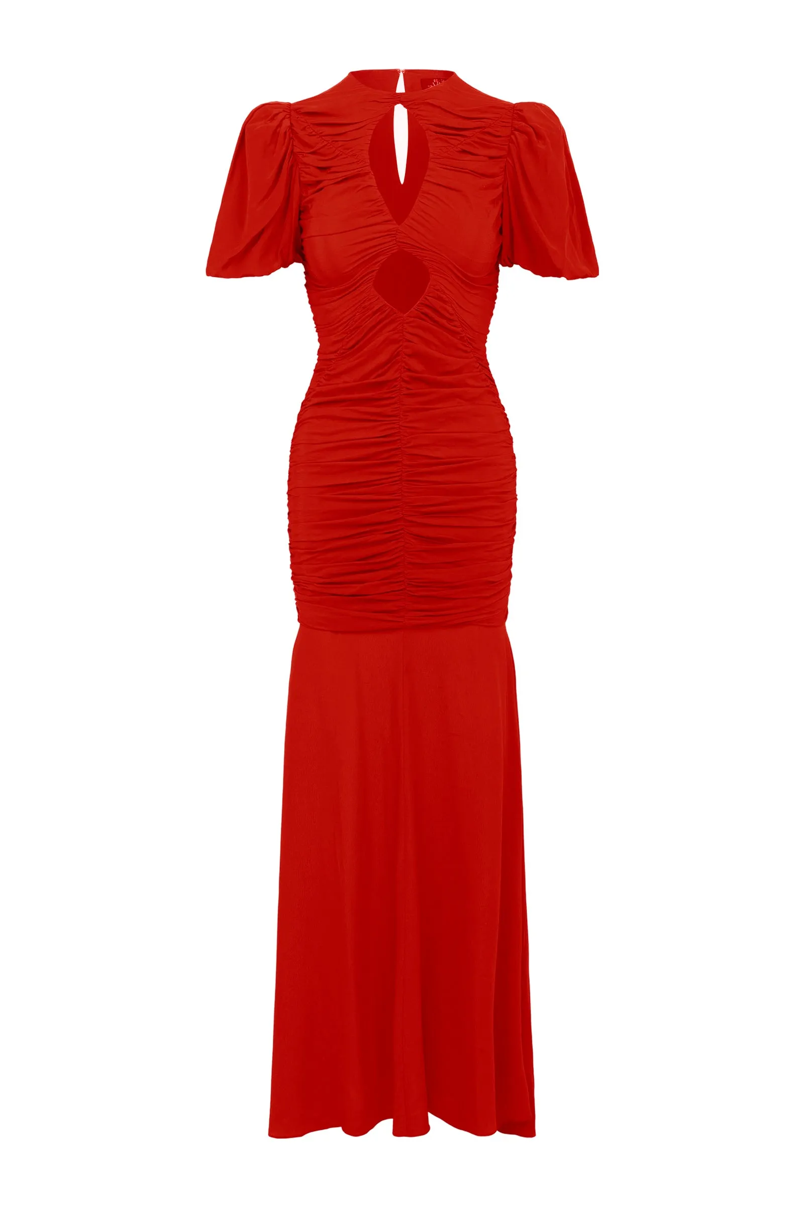 Olympia Maxi Dress in Red Crepe