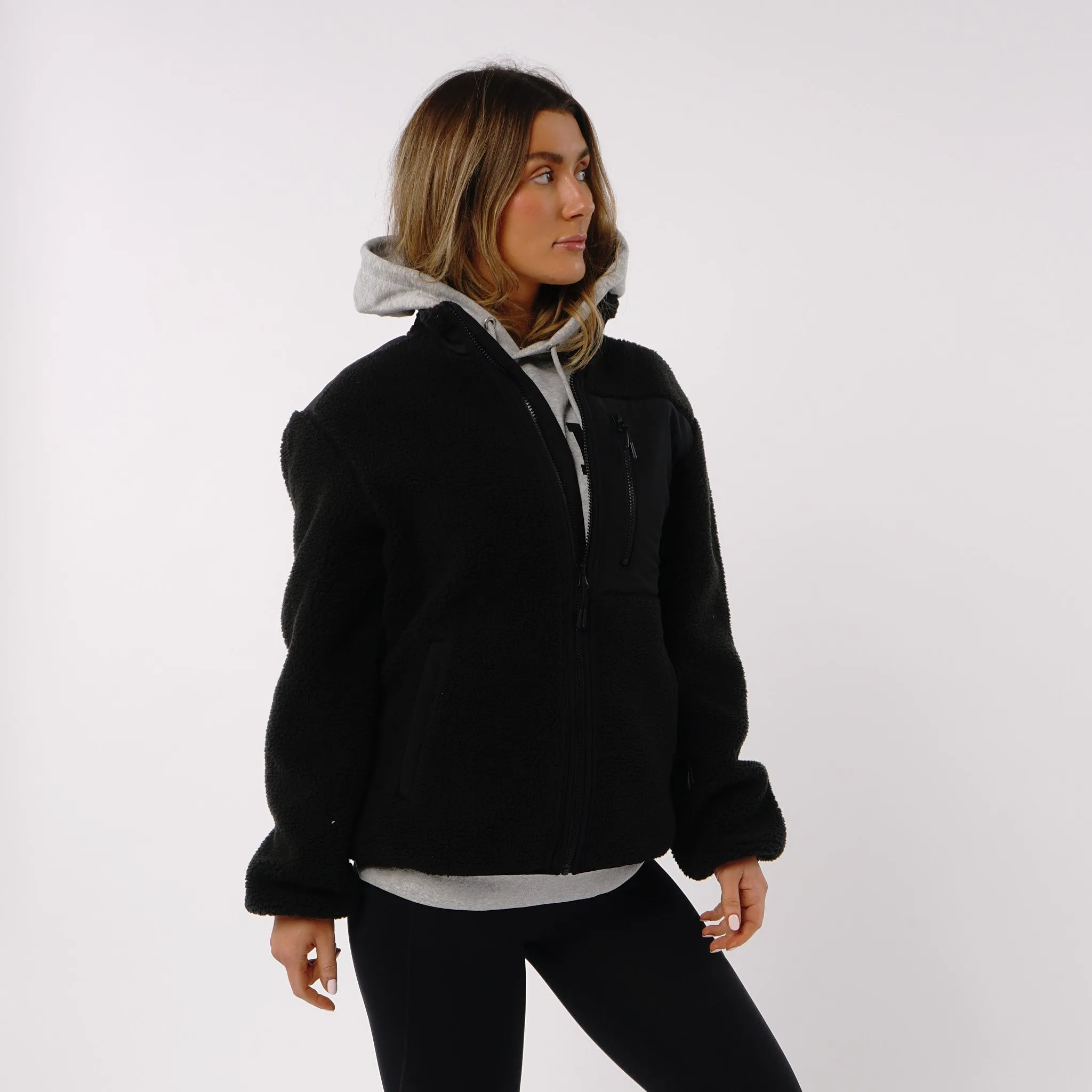 Omnitau Women's Burford Oversized Full Zip Fleece - Black