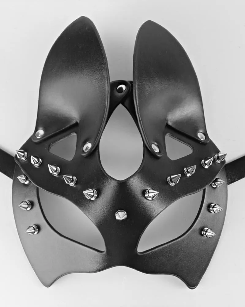 Patchwork Plain Sexy PU leather Mask