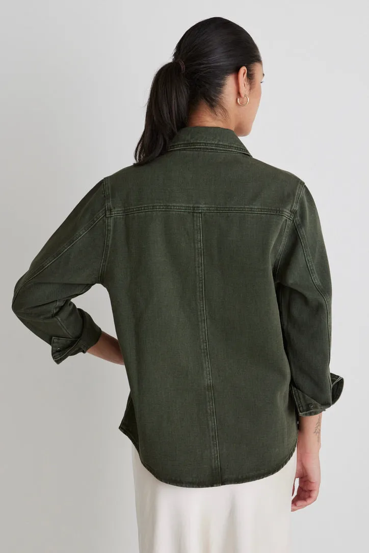 Penny Dark Khaki Denim Shacket