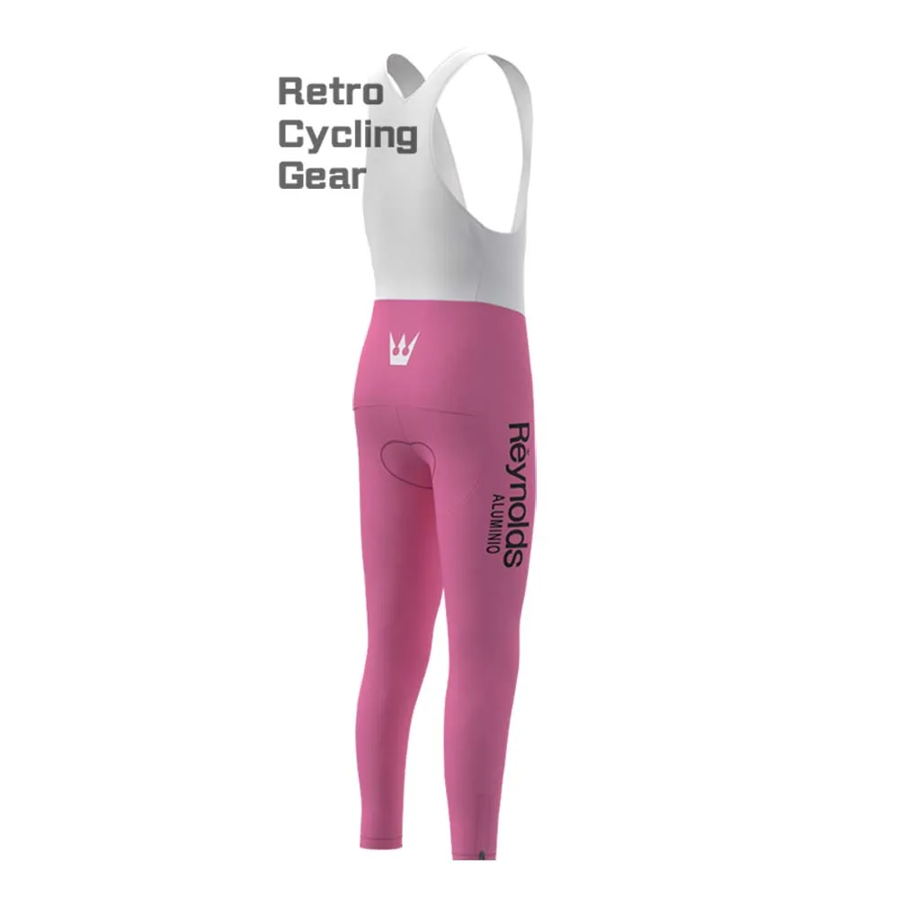 Pink Reynolds Fleece Retro Cycling Bib Pants