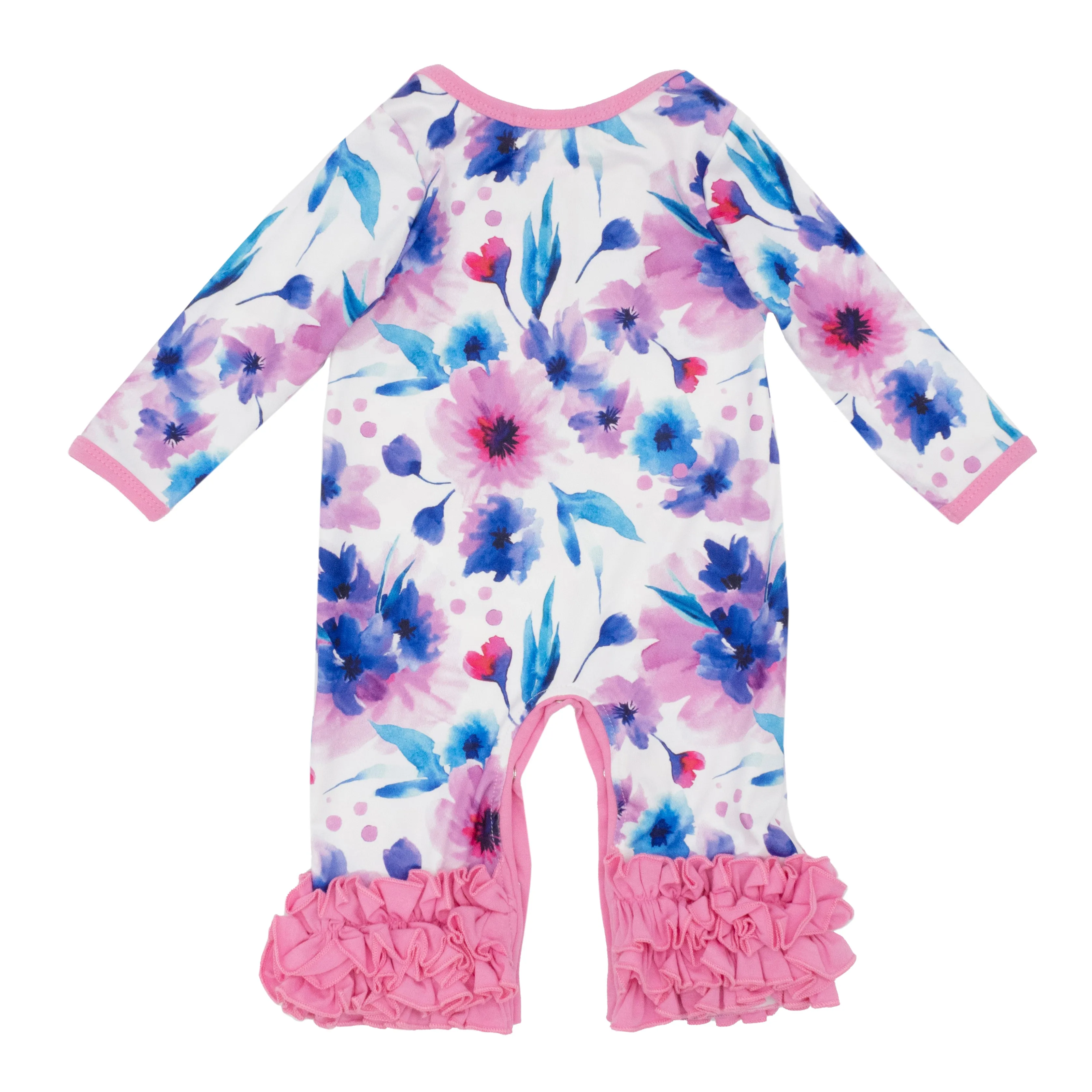 Pink Watercolor Anemone Icing Romper