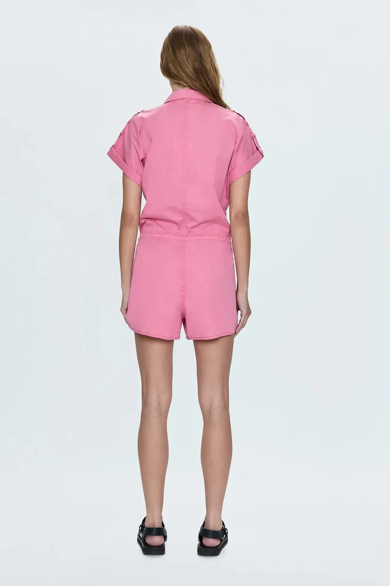 Pistola Meg Zip Front Romper: Flamingo