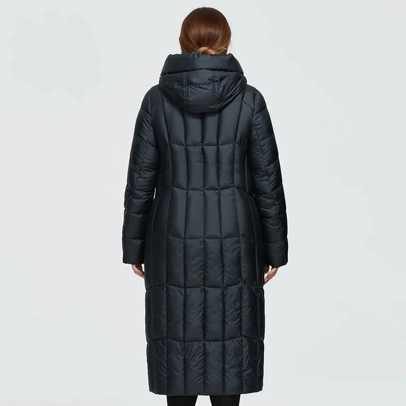 Plaid Thick Women's Long Warm Parka Coat