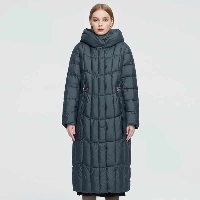 Plaid Thick Women's Long Warm Parka Coat