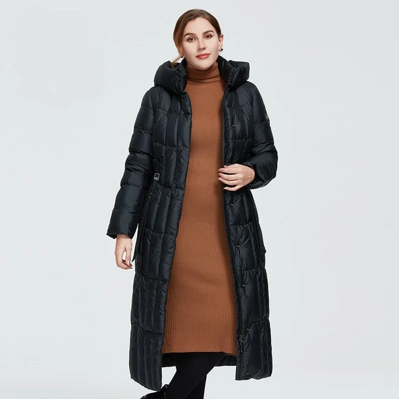 Plaid Thick Women's Long Warm Parka Coat