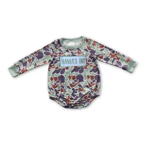 pre-order LR0829 baby boy mommy boy camo long sleeve romper