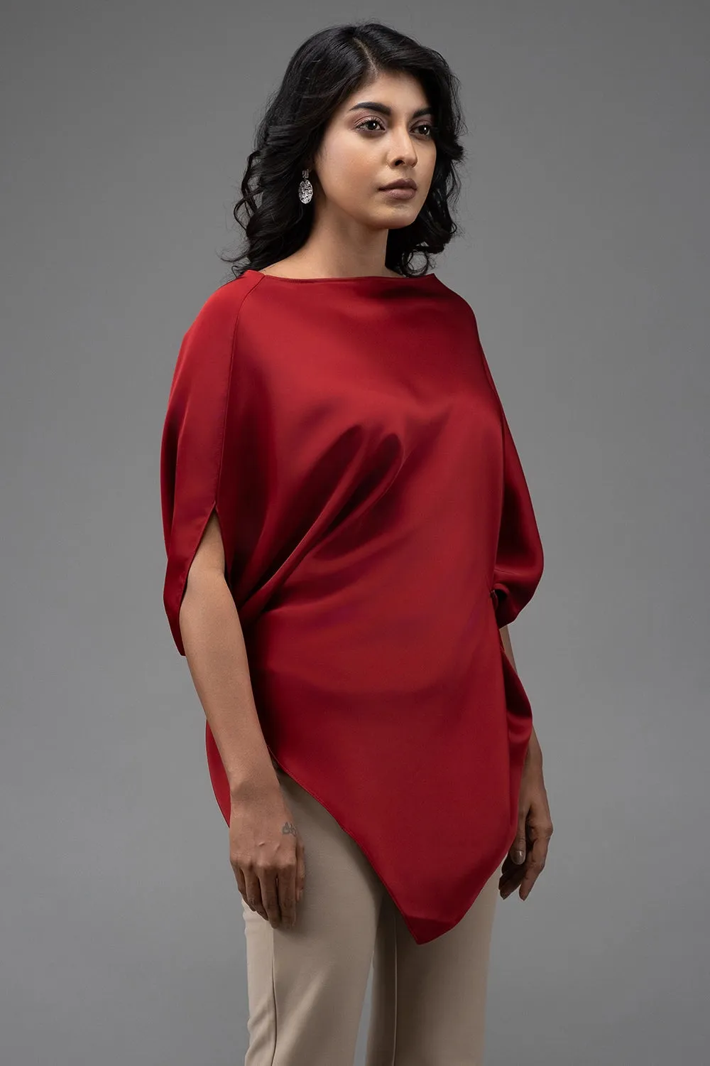 Premium Silk Asymmetric Top