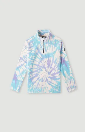 Printed Half-Zip Fleece | Pink Tie Dye