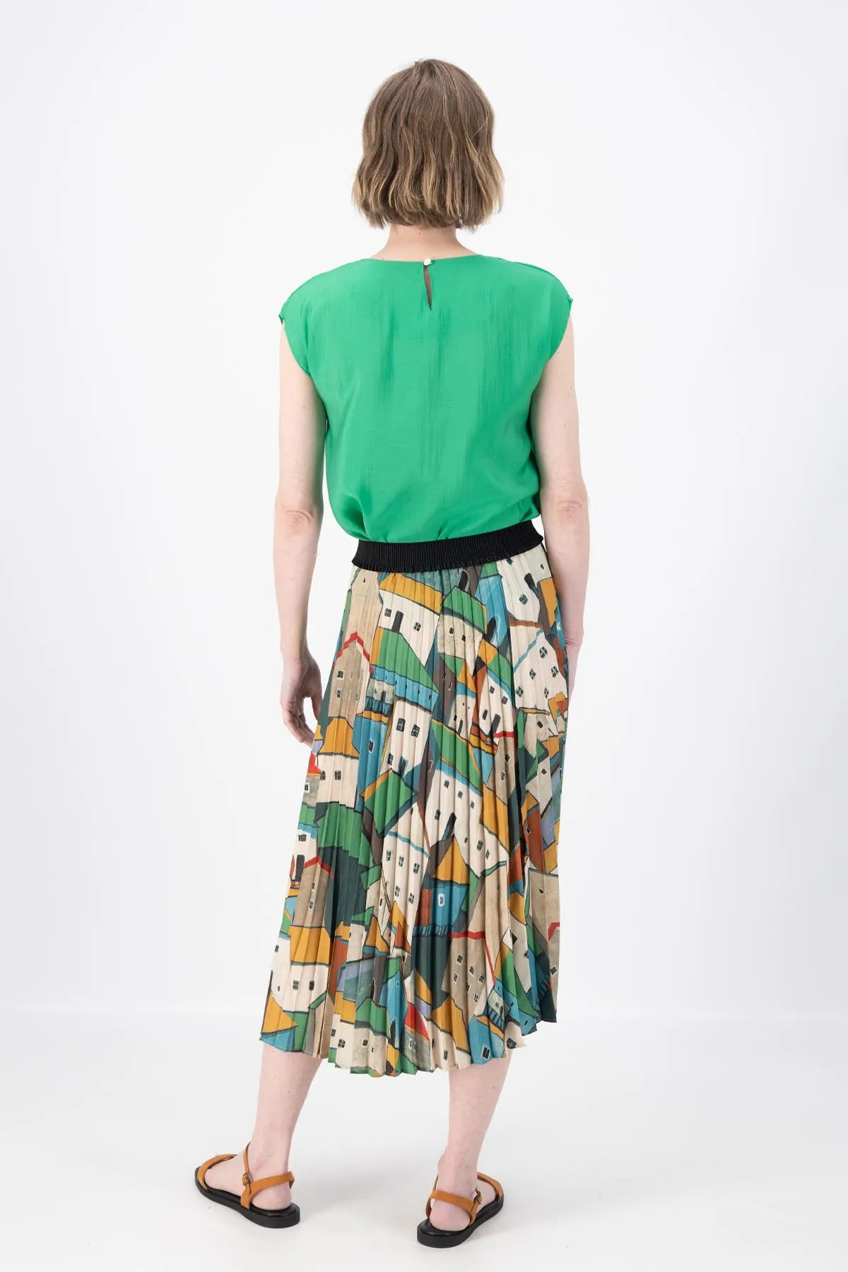 Pueblito Pleated Skirt Green