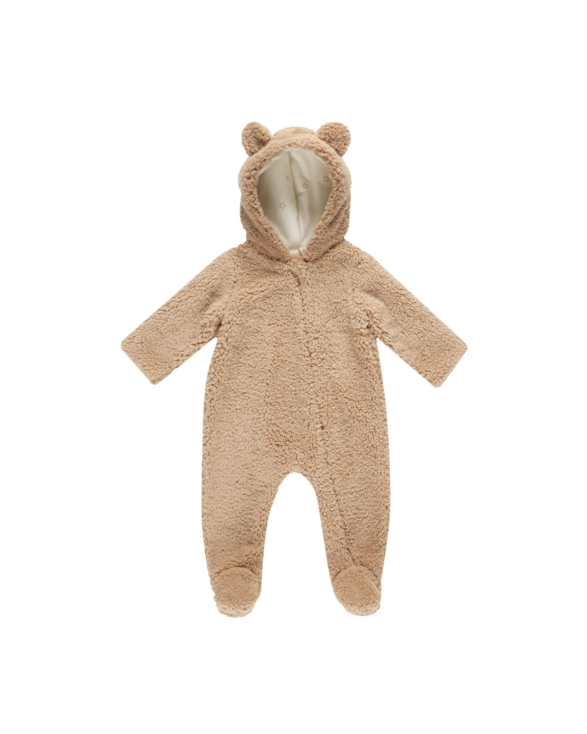 Quincy Mae Bear Jumpsuit - Beige