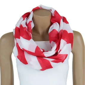 Red and White Chevron Scarf