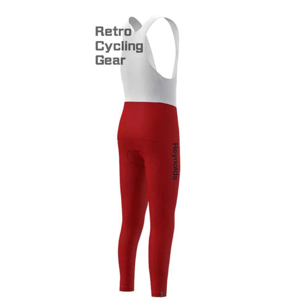 Red Reynolds Fleece Retro Cycling Bib Pants