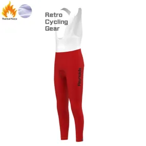 Red Reynolds Fleece Retro Cycling Bib Pants