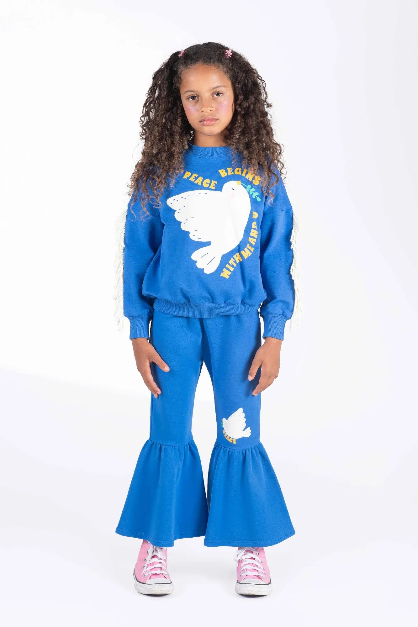 ROCK YOUR BABY - PEACE DOVE FLARED TRACK PANTS