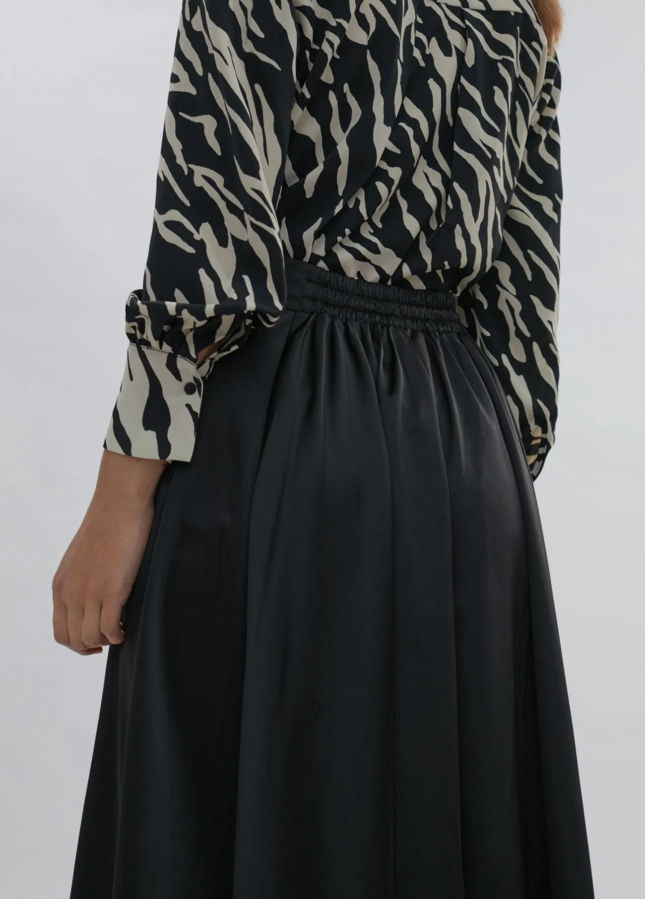 Satin midi skirt