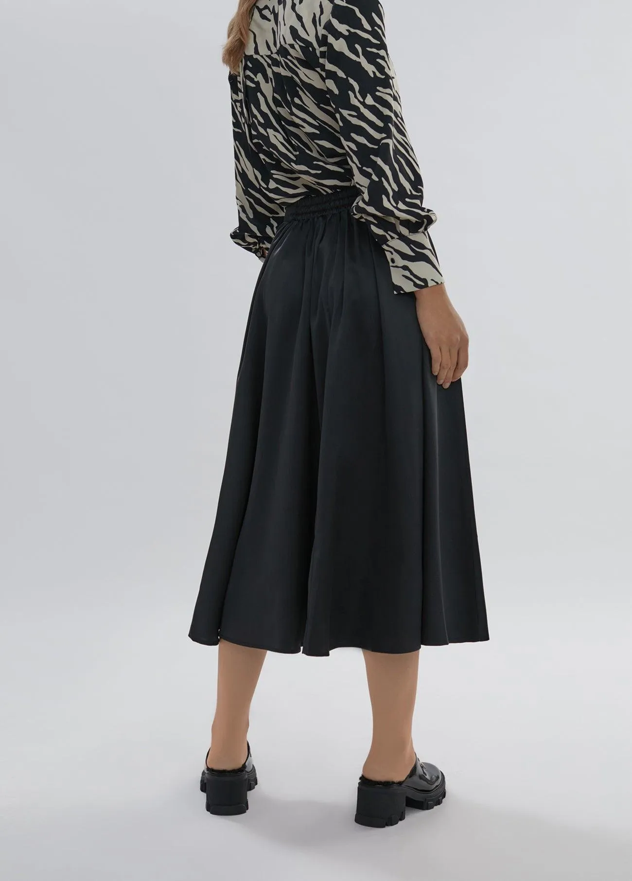 Satin midi skirt