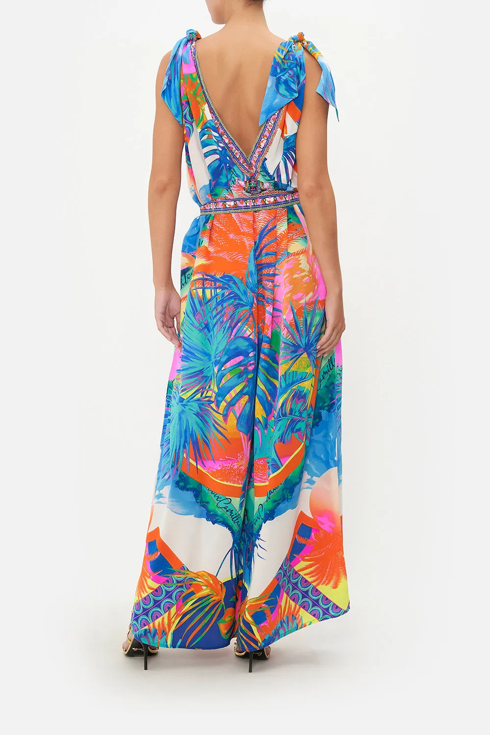 SCARF TIE JUMPSUIT FLAMENCO FLAMINGO