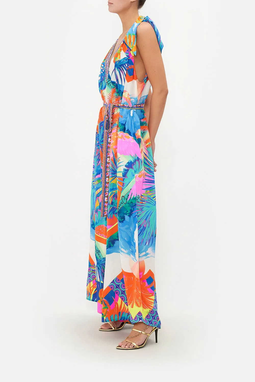 SCARF TIE JUMPSUIT FLAMENCO FLAMINGO