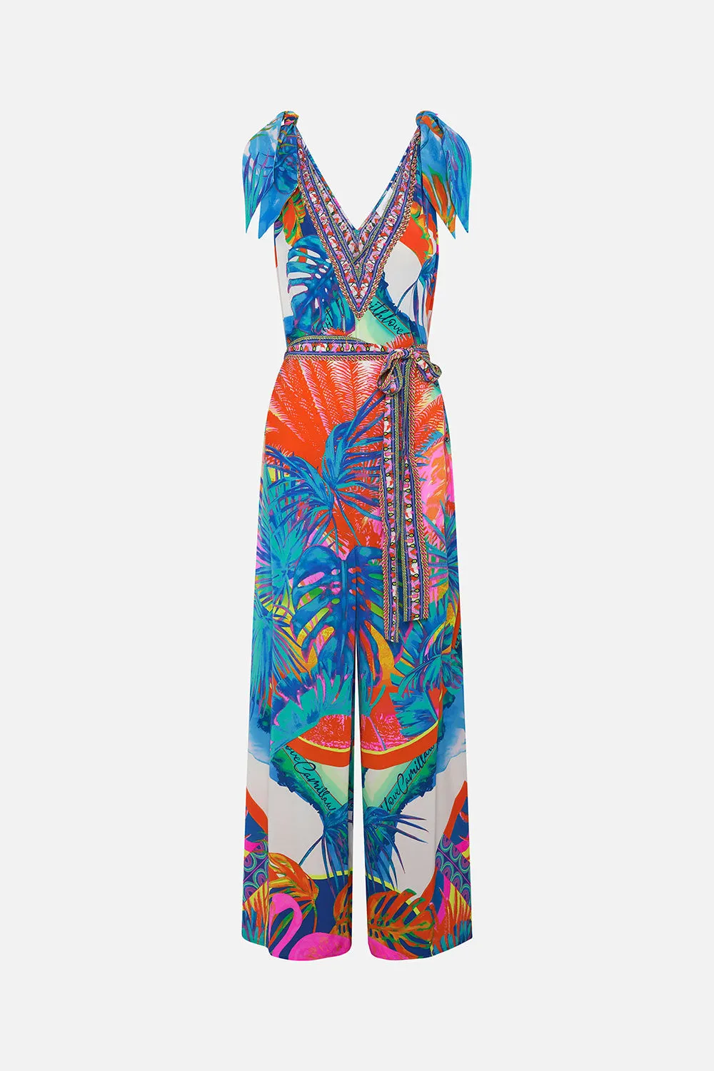 SCARF TIE JUMPSUIT FLAMENCO FLAMINGO