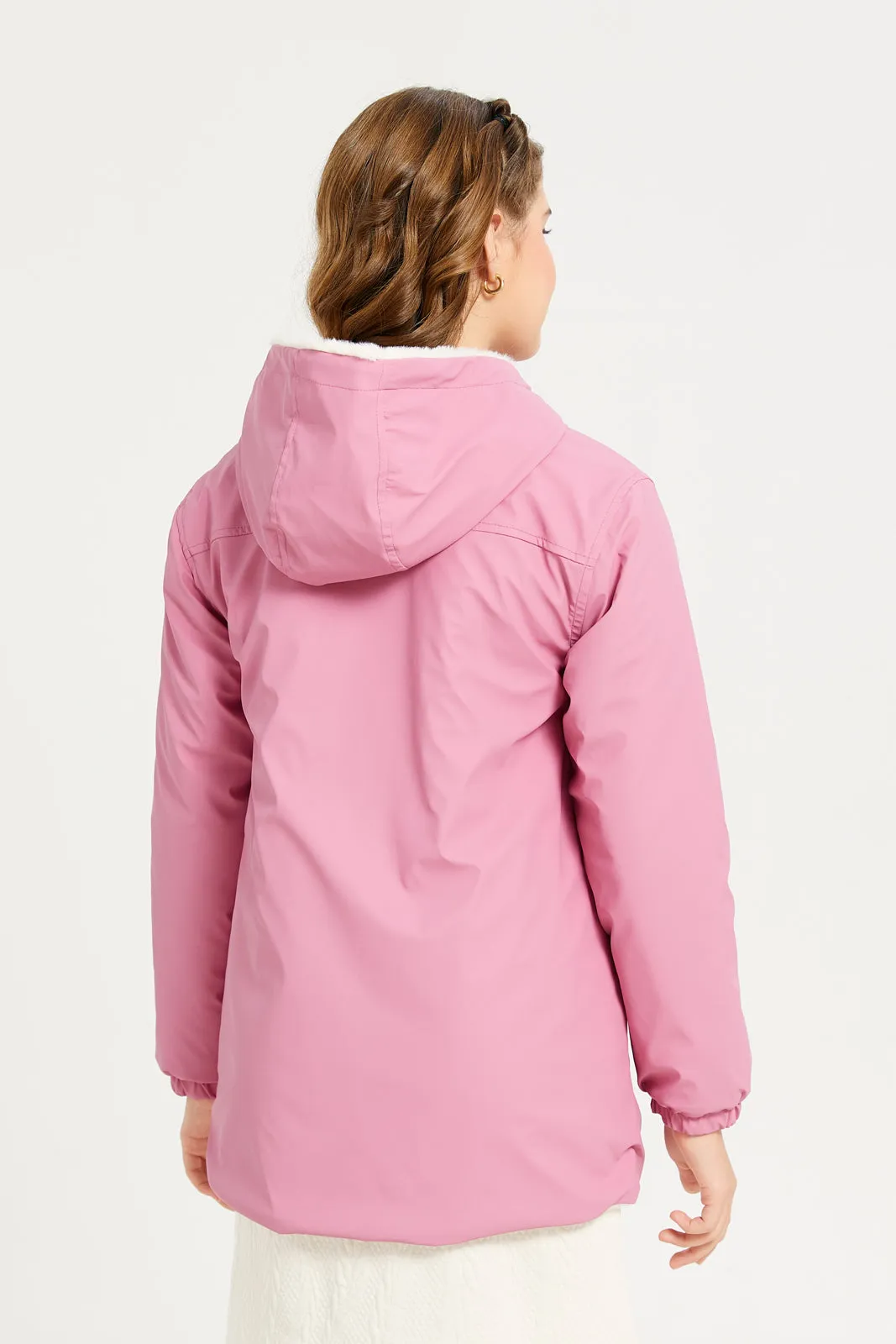 Senior Girls Pink Hooded Jacket