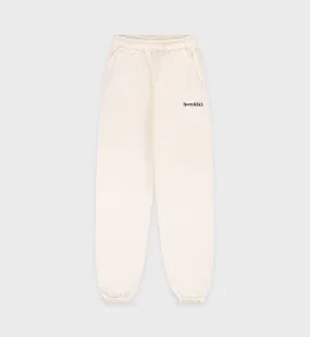 Serif Logo Sweatpant - Cream/Navy