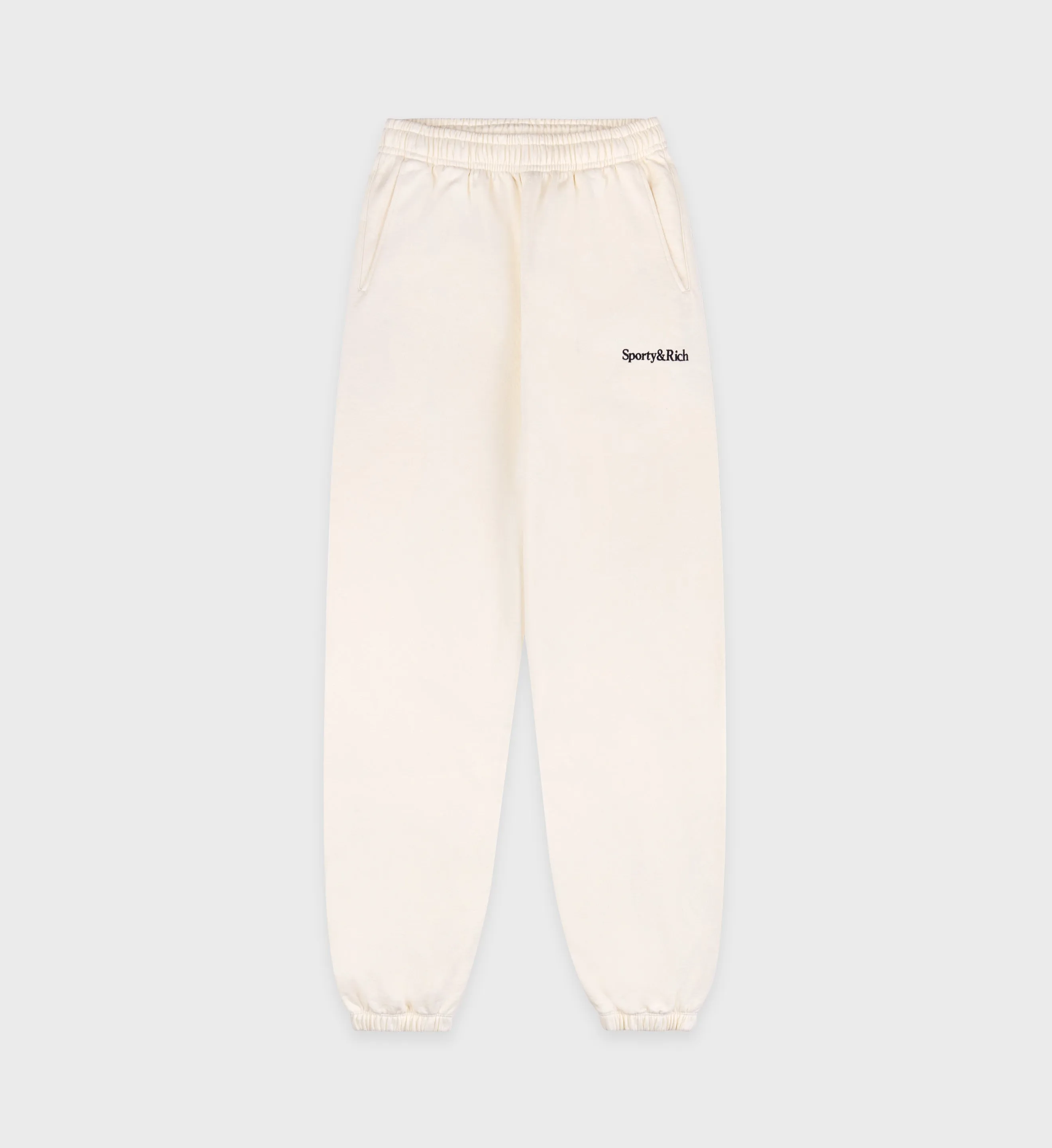 Serif Logo Sweatpant - Cream/Navy