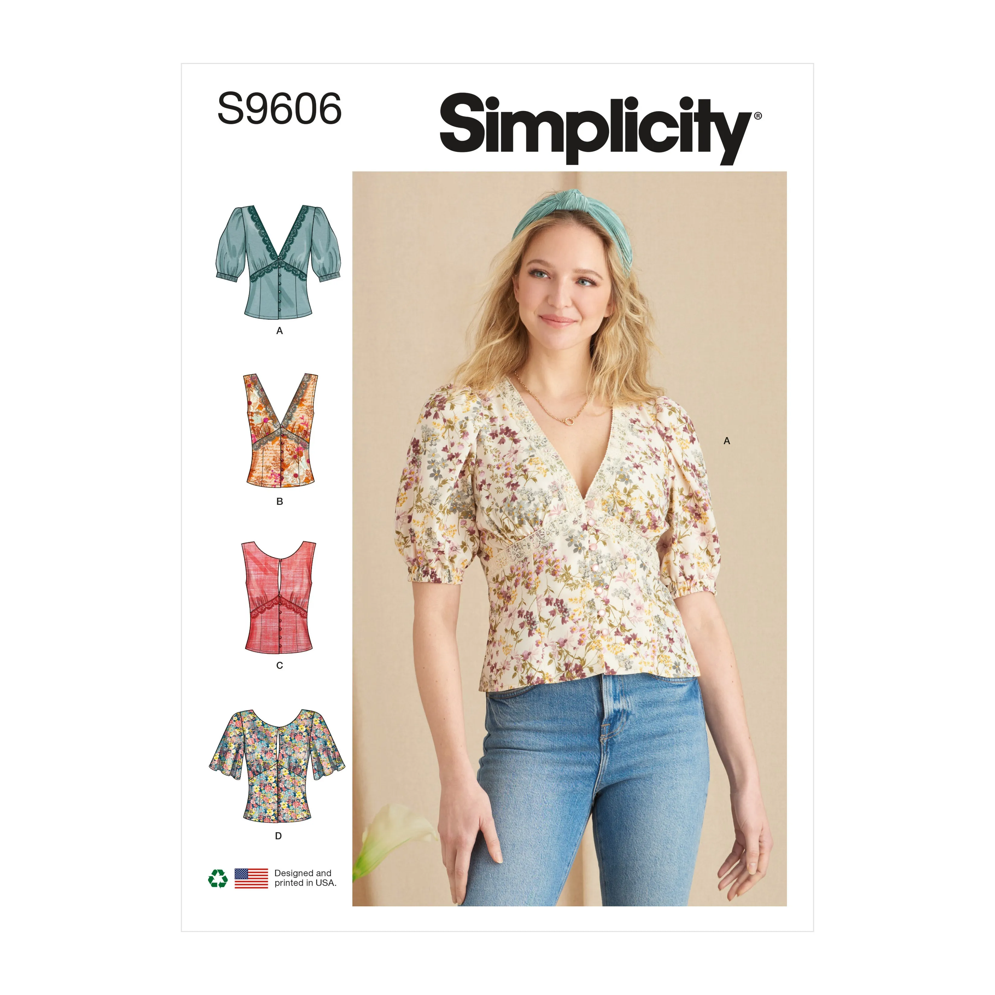 Simplicity Sewing Pattern S9606 MISSES' BLOUSE