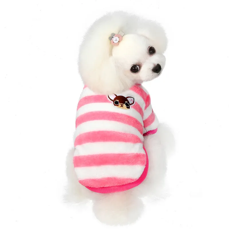 Soft coral fleece small dog winter pet clothing